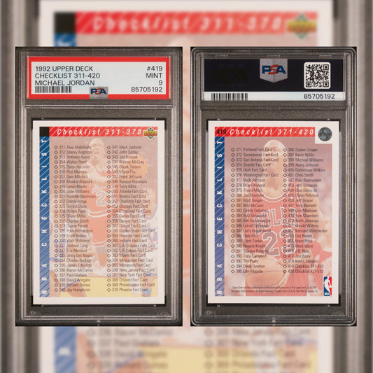 1992 Checklist 311-420 Michael Jordan #419 PSA 9 85705192