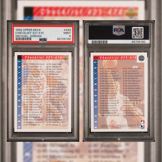 1992 Checklist 421-510 Michael Jordan #420 PSA 9 85705190