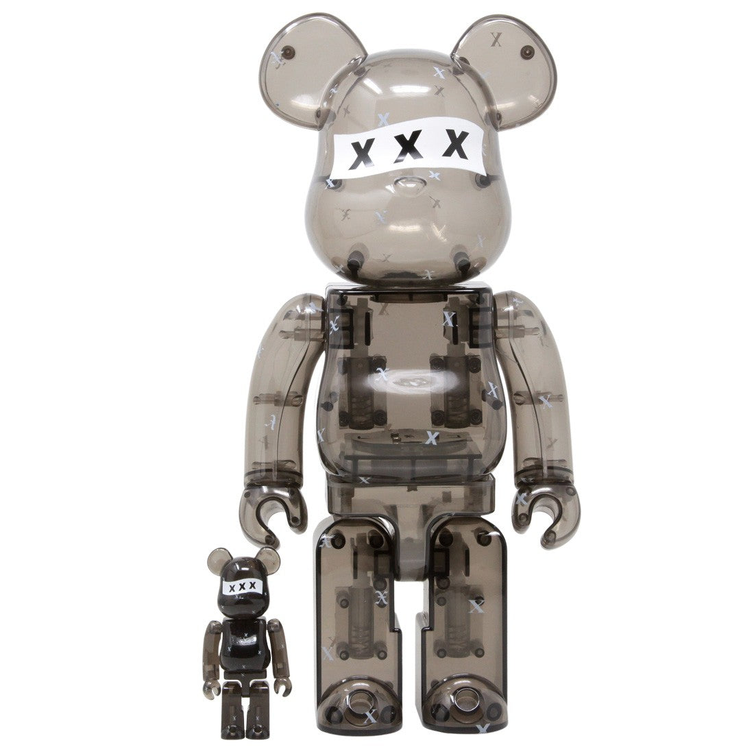 Medicom God Selection XXX Black Clear 100% 400% Bearbrick Figure Set (black)