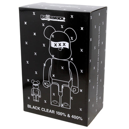 Medicom God Selection XXX Black Clear 100% 400% Bearbrick Figure Set (black)