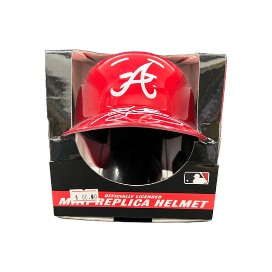 Rawlings Vaughn Grissom Braves Autographed Mini Helmet