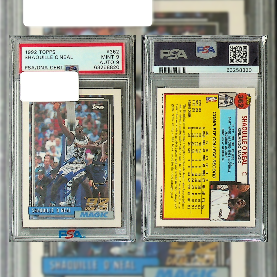 1992 Shaquille O'Neal with Autograph #362 PSA 9 63258820